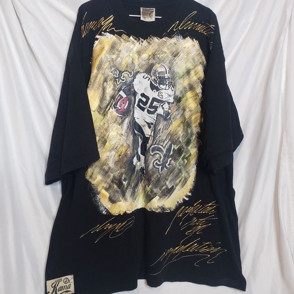 Vintage Kama 4X New Orleans Saints Hand Painted Shirt Size 3X 4X Some Cracking - Picture 11 of 12